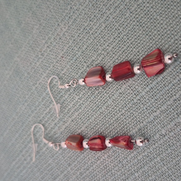 Parrot &Pink Mother Of Pearl 3 Piece Necklace, Braclet, Earring Set - Picture 5 of 8